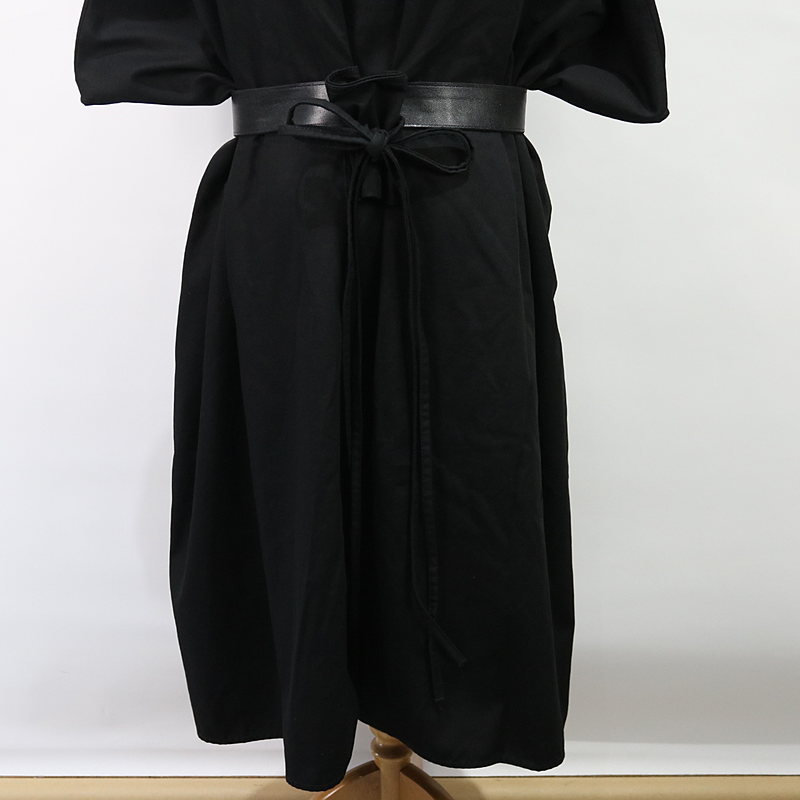 MM6 Maison Margiela / エムエムシックス メゾンマルジェラ Belted gabardine dress コットン ビッグシルエット バックリボンデザイン ワンピース