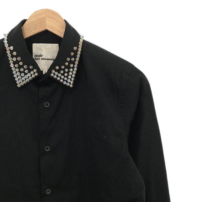 noir kei ninomiya / ノワールケイニノミヤ スタッズ装飾カラー コットン レギュラーカラーシャツ