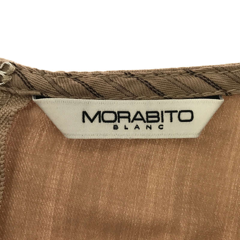 MORABITO / モラビト コットンツイル Vネック シャツ ワンピース