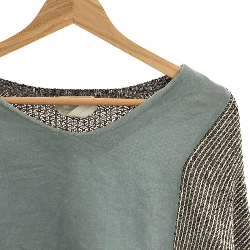 sneeuw / スニュウ リネン 切替 半袖ニット