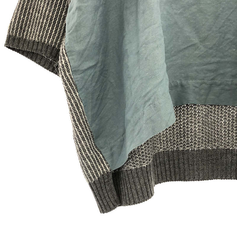 sneeuw / スニュウ リネン 切替 半袖ニット