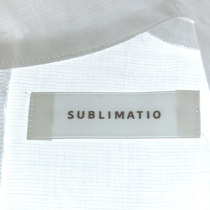 SUBLIMATIO / サブリマティオ WHITE LILY SHIRT スタンドカラー ギャザーシャツブラウス