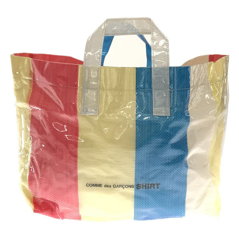 PVC BAG PRINT フロントロゴ クリア ビニール トート バッグ ...