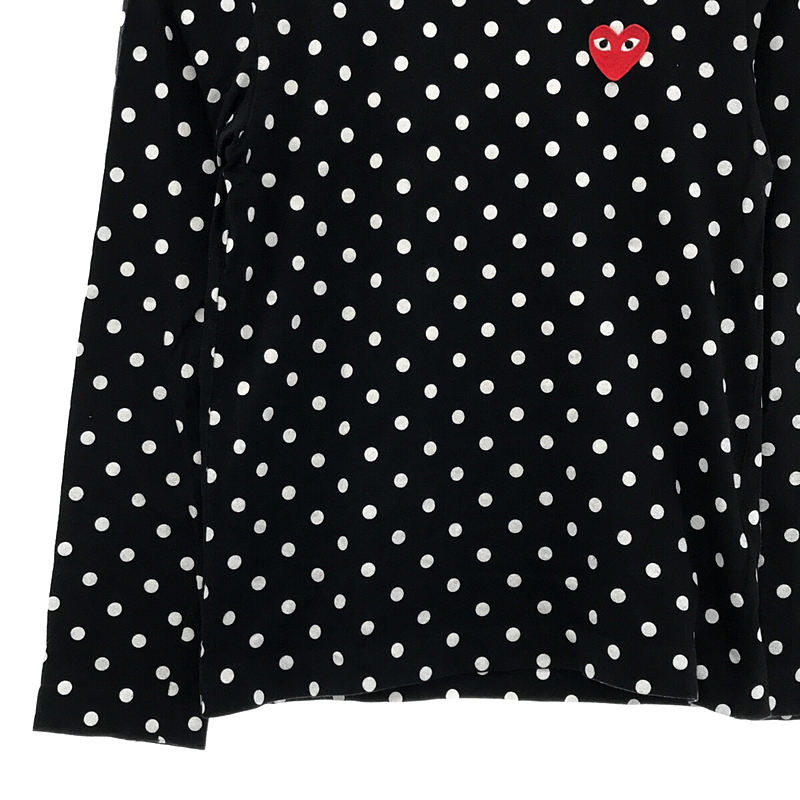 PLAY COMME des GARCONS / プレイコムデギャルソン ハートワッペン ポルカドット カットソー 長袖Tシャツ