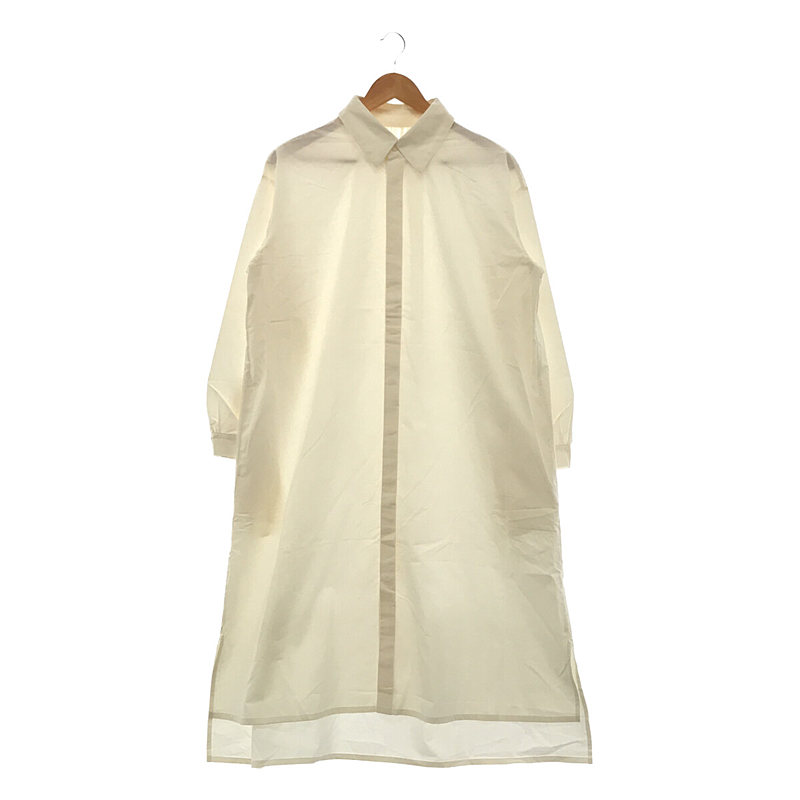 Cotton wool shirt dress 生成り コットン ウール オーバー ロング