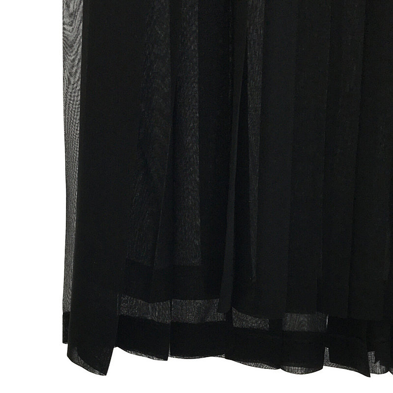 BLACK COMME des GARCONS / ブラックコムデギャルソン ポリエステル サロペット アコーディオン ロング フレア スカート