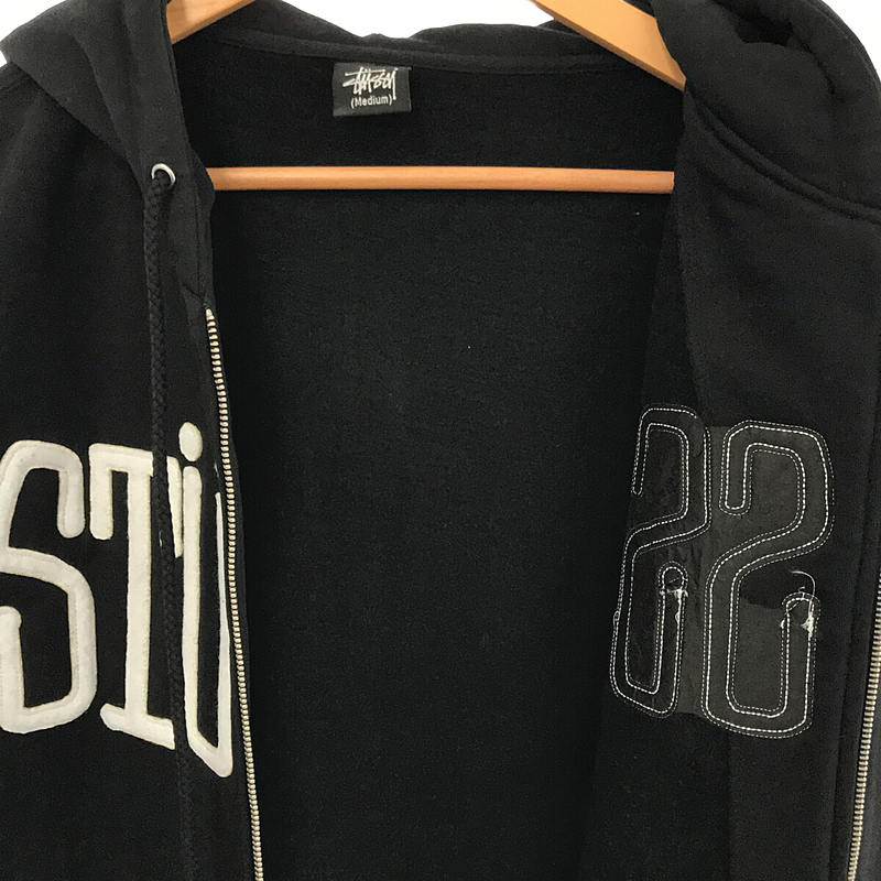 USA製 OLD オールド 黒タグ フロントフェルトロゴ ジップアップ パーカーSTUSSY / ステューシー