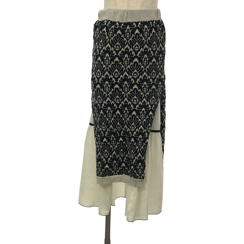 jacquard knit skirt / ジャガード ニット レイヤードスカート