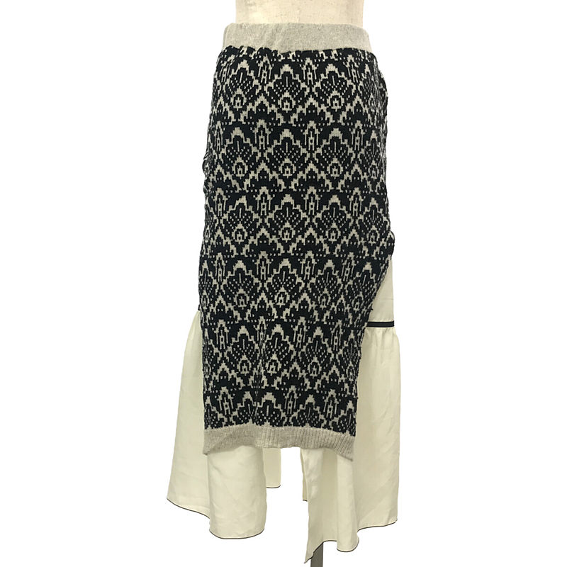 YUKI SHIMANE / ユキシマネ jacquard knit skirt / ジャガード ニット レイヤードスカート