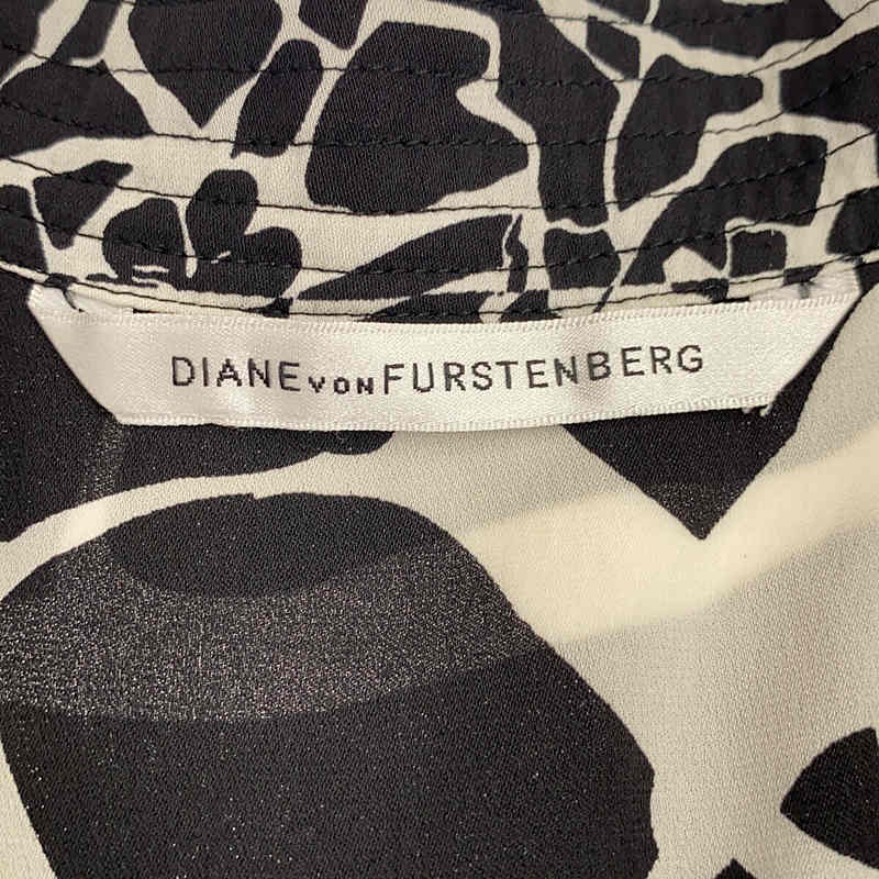 DIANE VON FURSTENBERG / ダイアンフォンファステンバーグ ドローストリング 4ポケット 総柄 シルク ドレス ワンピース