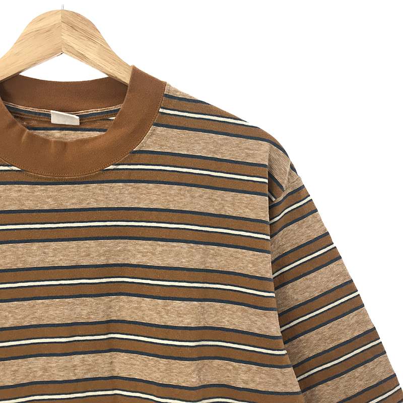 67 nowos / ロクシチノーウォス Striped t-shirt コットン半袖シャツ