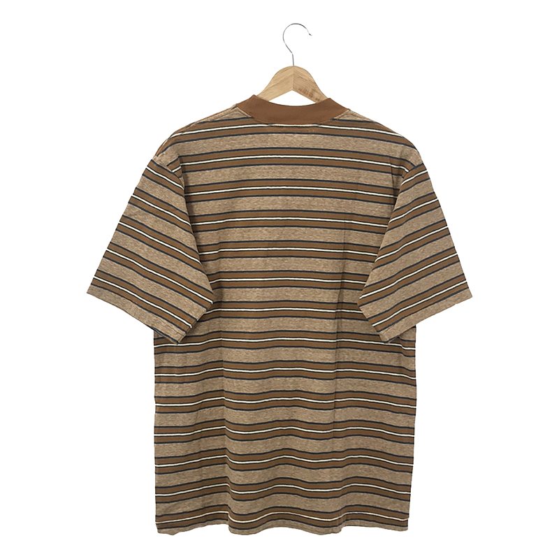 67 nowos / ロクシチノーウォス Striped t-shirt コットン半袖シャツ