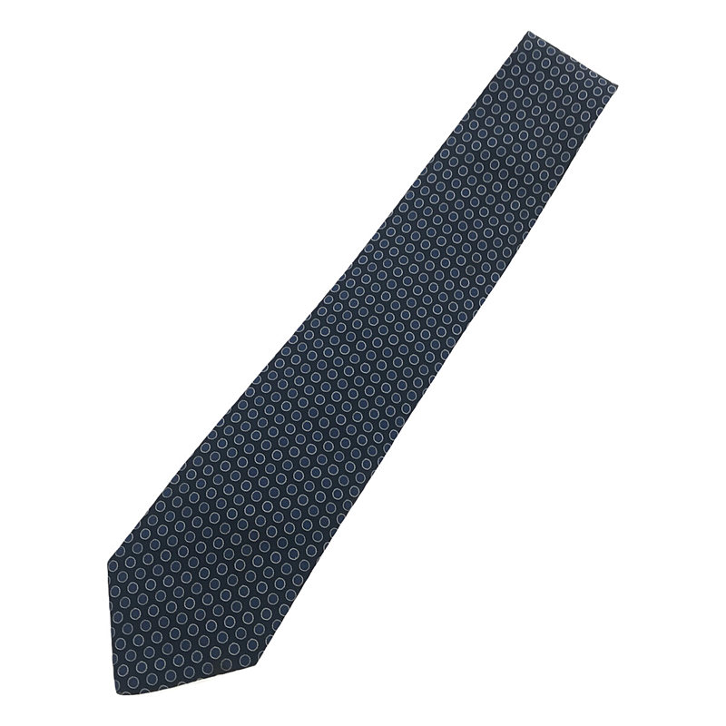 silk 100％ / シルク 裏地Hロゴ 総柄 ネクタイ / ビジネス フォーマル スーツ