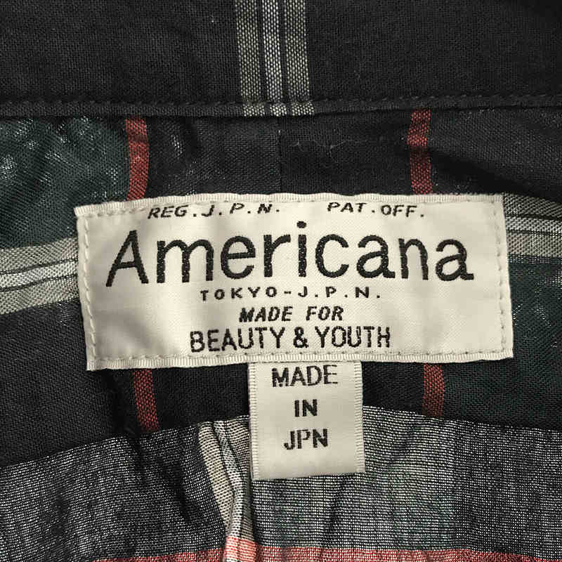 Americana / アメリカーナ ×beauty & youth サイドジップ チェックシャツ