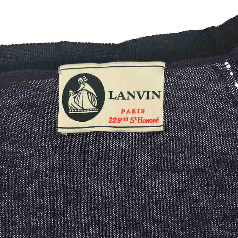 LANVIN / ランバン メリノウール テープ切替 くるみボタン Vネックカーディガン