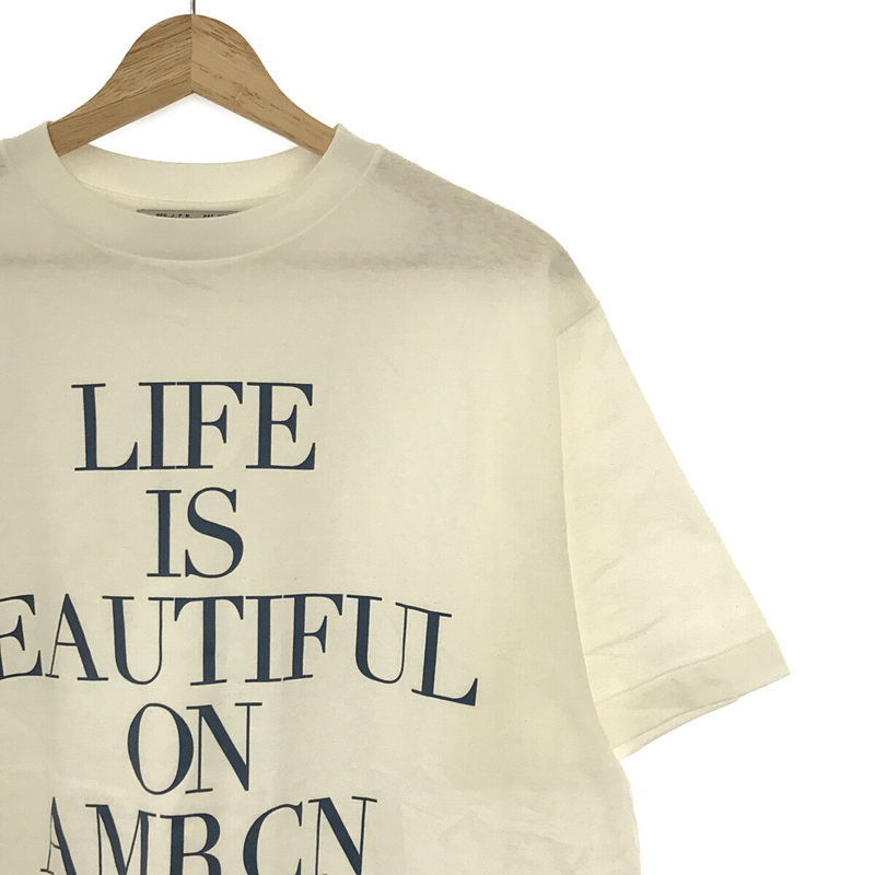 Americana / アメリカーナ × SALON adam et rope' LIFE IS BEAUTIFUL 半袖Tシャツ
