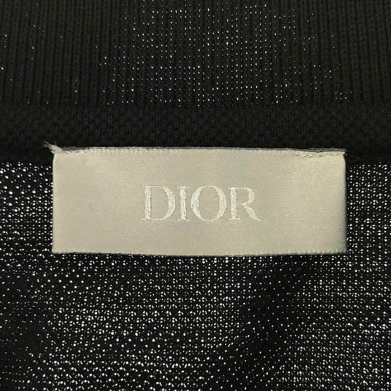 【美品】  Christian Dior / クリスチャンディオール | × KAWS / カウズ ワンポイントBee 蜂刺繍 鹿の子 ポロシャツ | XS | ブラック | メンズ