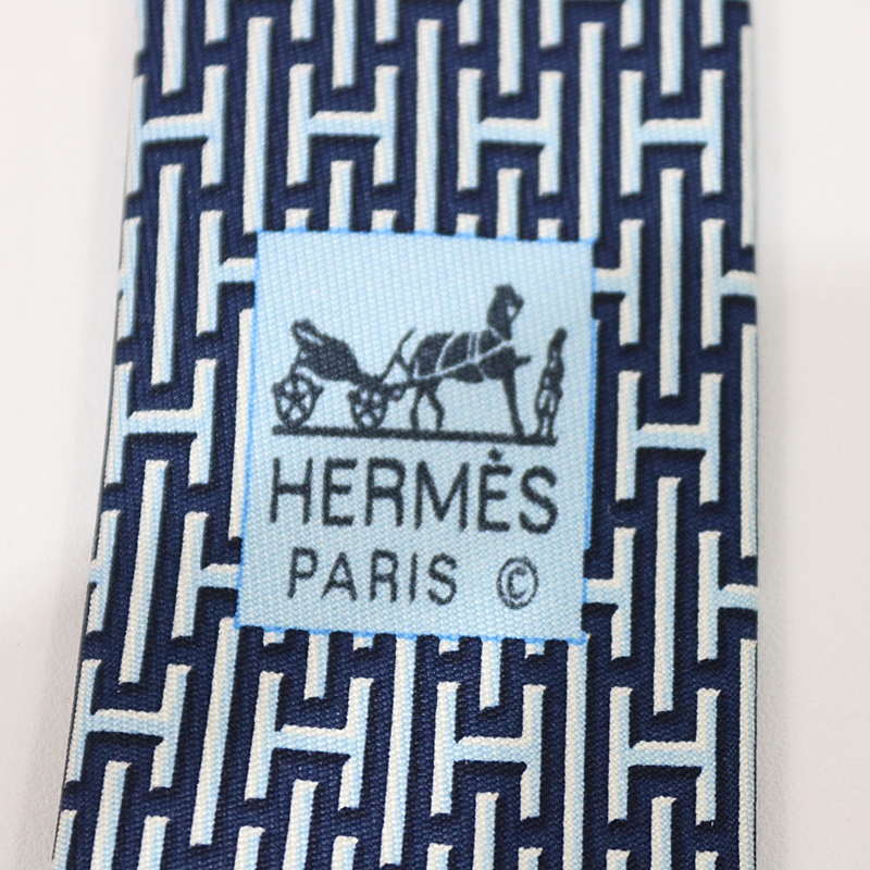 HERMES / エルメス Hロゴ シルクネクタイ