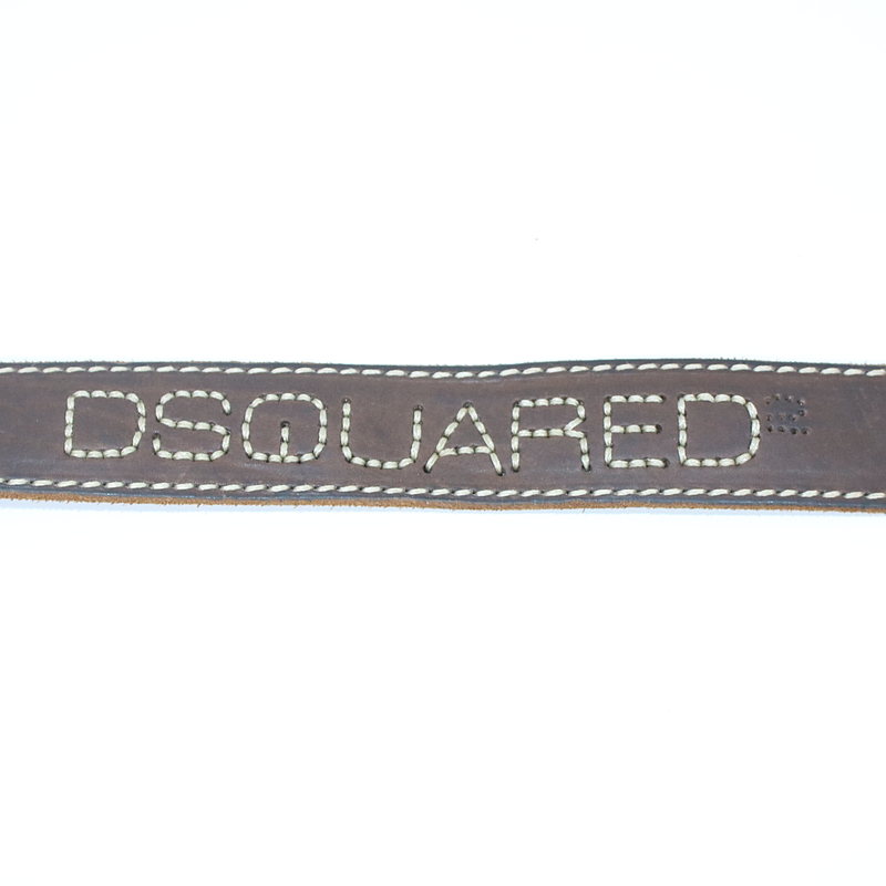 DSQUARED2 / ディースクエアード ロゴ刺繍レザーベルト