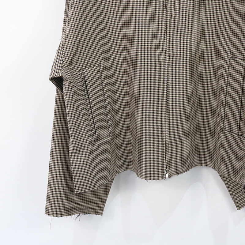 YOKE / ヨーク FIVE COLORS PLAID WOOL CUT-OFF DRIZZLER JACKET チェック柄　ジップアップジャケット