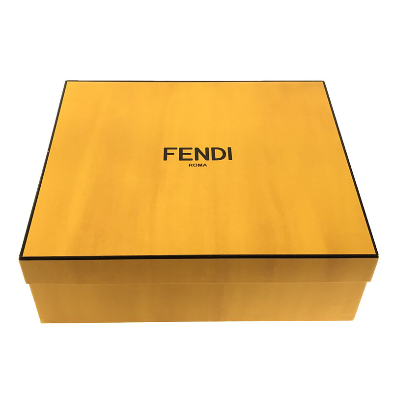 FENDI / フェンディ ヌバック レザー スクエアトゥ バックジップ ヒール アンクルブーツ 箱付き