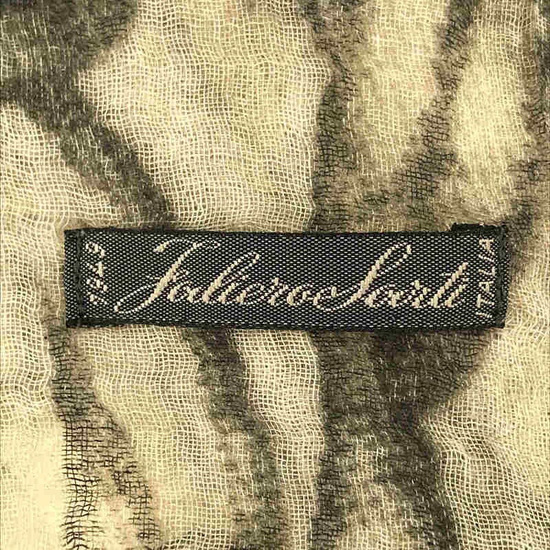 FALIERO SARTI / ファリエロサルティ ボタニカル柄 刺繍 プリント 大判 フリンジ ストール