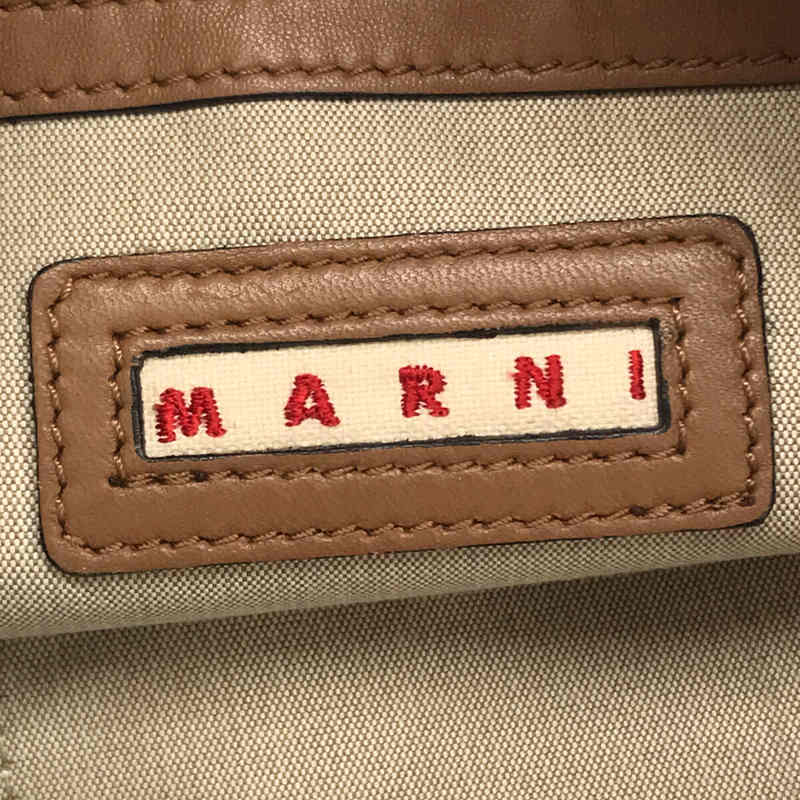MARNI / マルニ レザー マルチポケット サイドジップ トート バッグ 保存袋付き