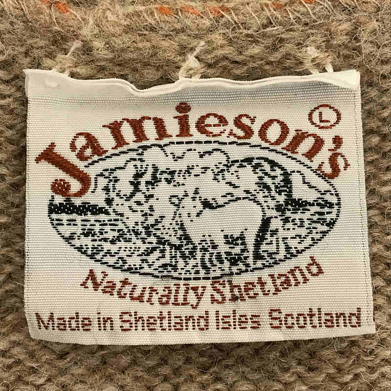 Jamieson's / ジャミーソンズ スコットランド製 シェットランドウール フェアアイル柄 Vネック ニット ベスト