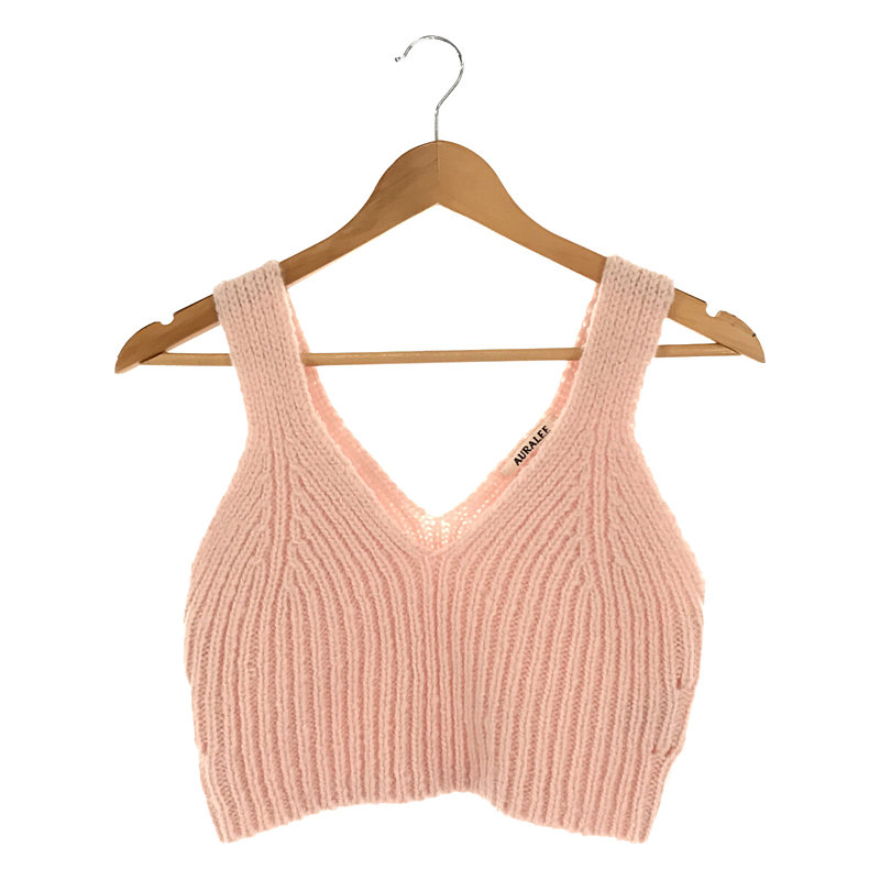 WOOL BABY CAMEL BRUSHED YARN KNIT CAMISOLE ウール ベビー キャメル