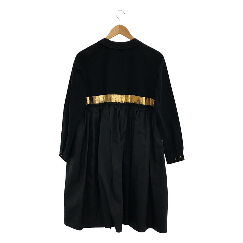 petite robe noire / プティローブノアー ギャザー箔プリントシャツワンピース