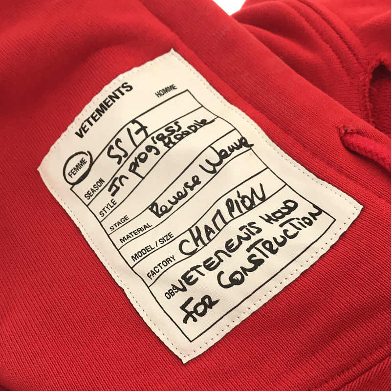 VETEMENTS / ヴェトモン ×Champion / CUT OUT OPEN SHOULDER HOODIE カットアウトオープンショルダーパーカー