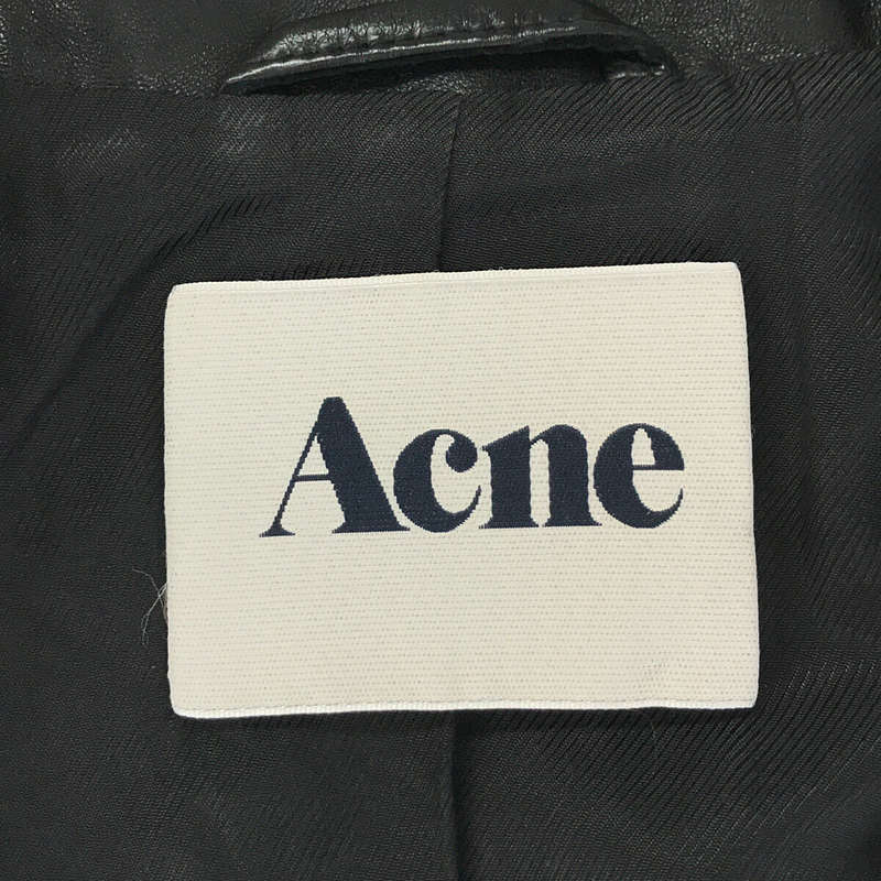 Acne / アクネ レザーライダースロングベスト