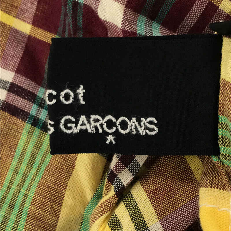 tricot COMME des GARCONS / トリココムデギャルソン コットンチェックドルマンブラウスシャツ
