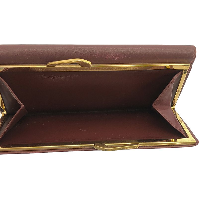 Cartier / カルティエ マストライン 三つ折り がま口 レザー ウォレット 折りたたみ 長財布