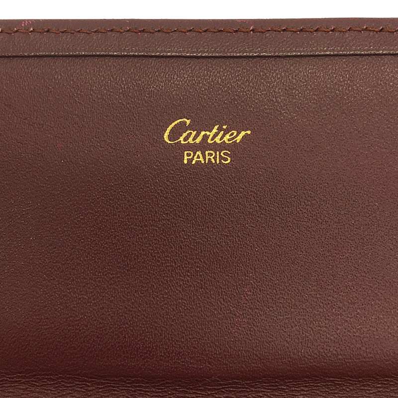 Cartier / カルティエ マストライン 三つ折り がま口 レザー ウォレット 折りたたみ 長財布