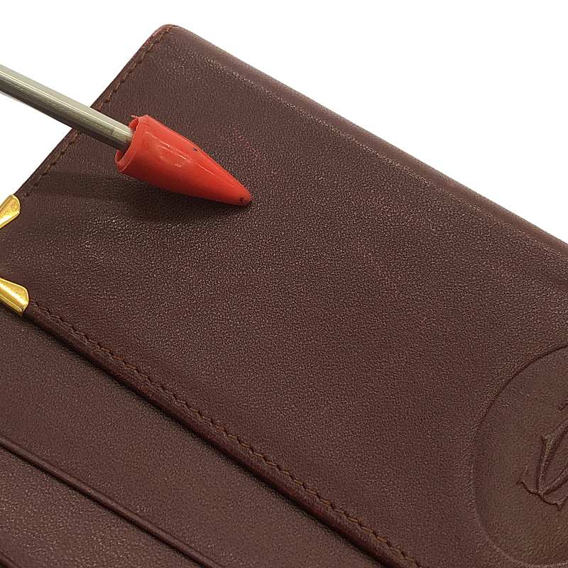 Cartier / カルティエ マストライン 三つ折り がま口 レザー ウォレット 折りたたみ 長財布