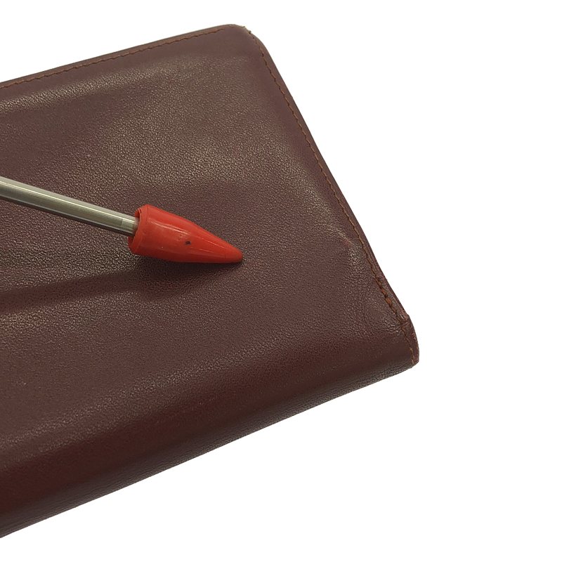 Cartier / カルティエ マストライン 三つ折り がま口 レザー ウォレット 折りたたみ 長財布