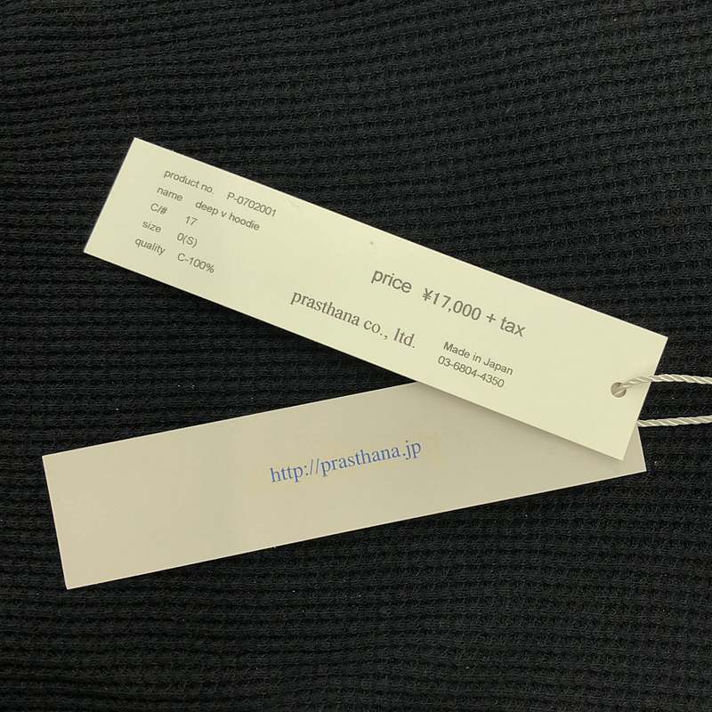 prasthana / プラスターナ deep v hoodie パーカー
