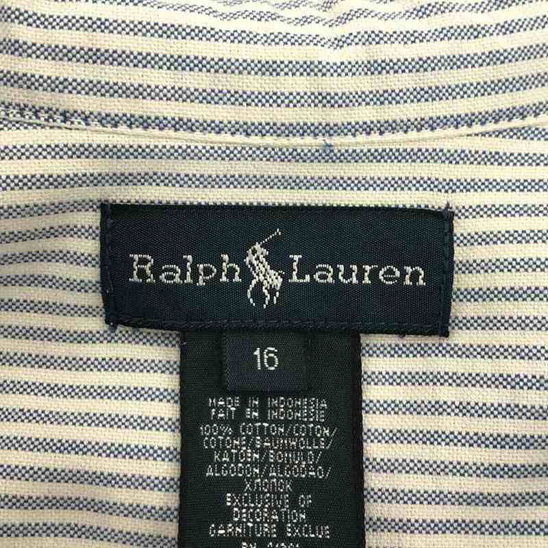 RALPH LAUREN / ラルフローレン コットン ストライプ ポニーロゴ 刺繍 ボタンダウン シャツ