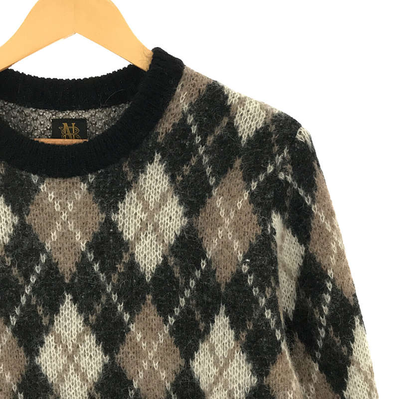 BATONER×6ROKU ARGYLE CREW NECK KNIT BATONER×6ROKU ARGYLE CREW NECK KNIT