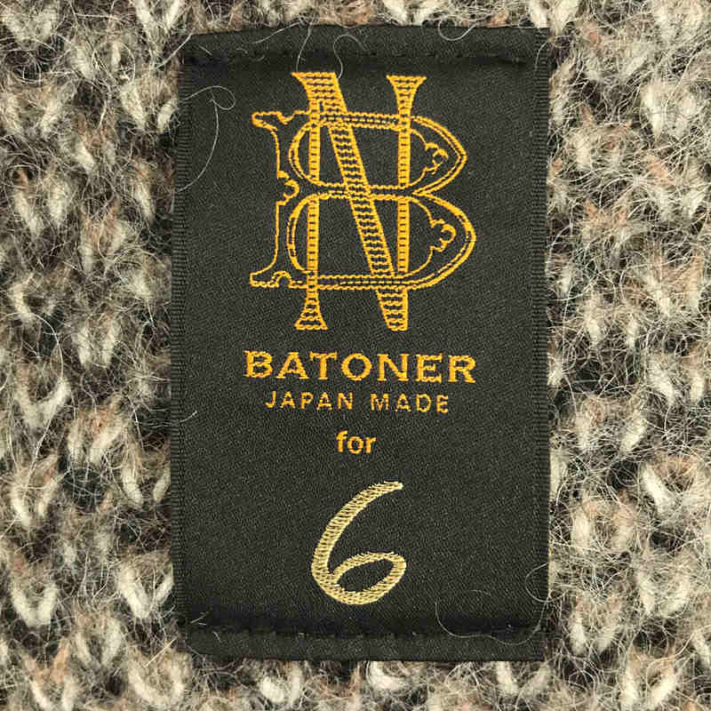 BATONER / バトナ― × 6(ROKU) BEAUTY&YOUTH 別注 ARGYLE CHECK CREW NECK KNIT モヘヤ ウール