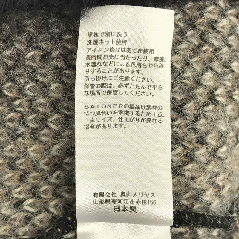 BATONER / バトナ― × 6(ROKU) BEAUTY&YOUTH 別注 ARGYLE CHECK CREW NECK KNIT モヘヤ ウール