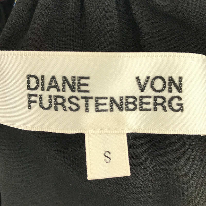 DIANE VON FURSTENBERG / ダイアンフォンファステンバーグ フラワー プリント プリーツ ハイネック フローラル シフォン ドレス ワンピース