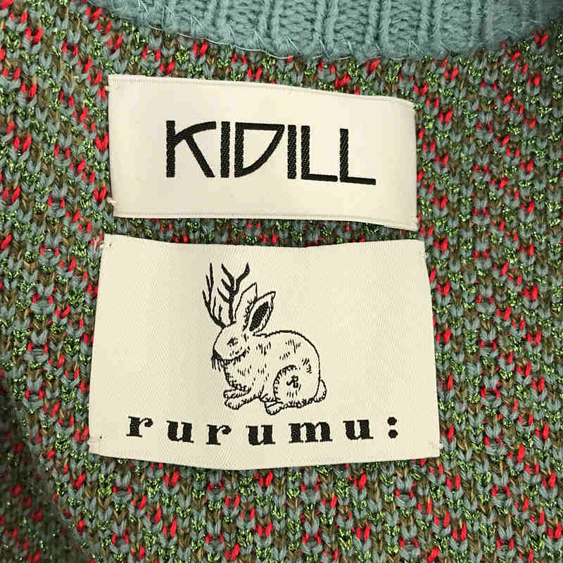 KIDILL / キディル × rurumu Knit Cardigan Rose Garden ダブルジャガード ニット