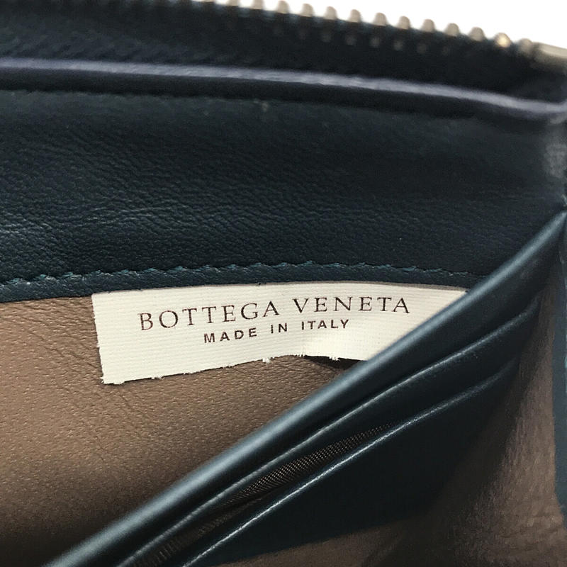 BOTTEGA VENETA / ボッテガヴェネタ イタリア製 イントレチャート バイカラー レザー L字ファスナー  ウォレット 長財布 保存箱付き