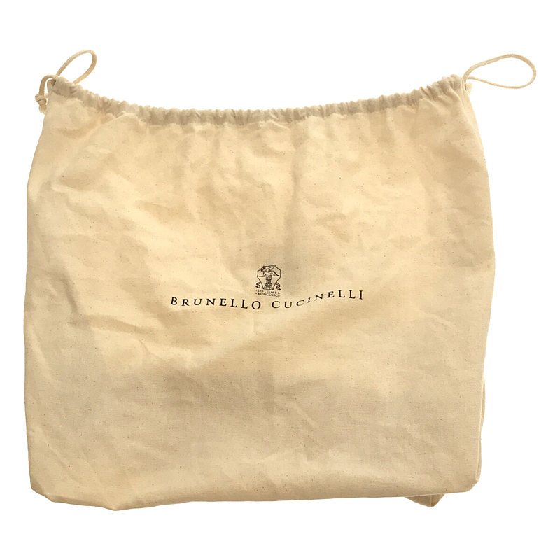 BRUNELLO CUCINELLI / ブルネロクチネリ 2way ラムレザー オーストリッチ ストレッチ ハンドバッグ 保存袋付き