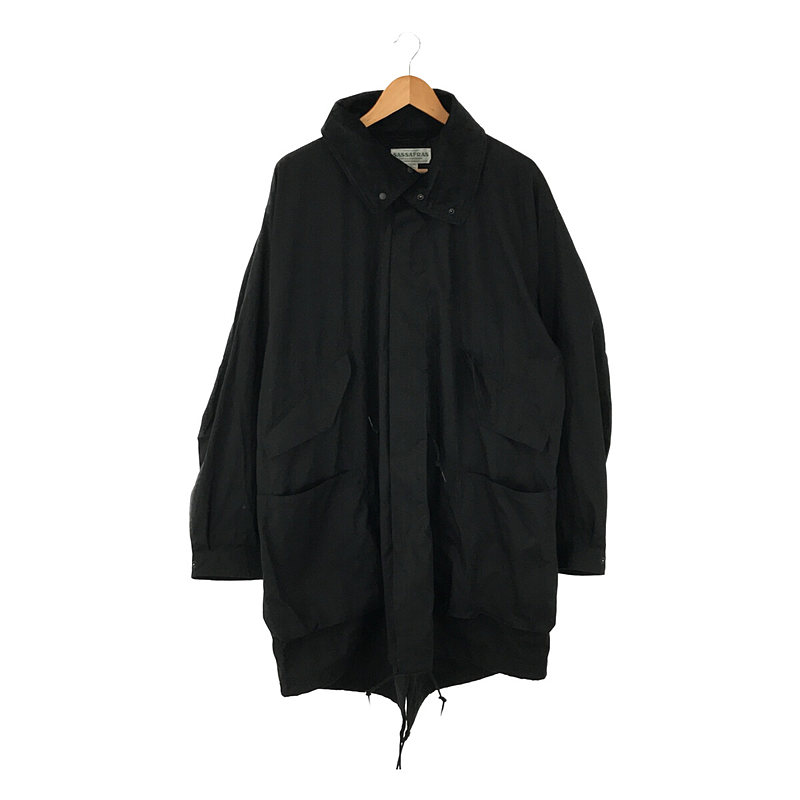 Digs Crew Coat-C/N Oxford-Black ディグズクルーコート コットンナイロンオックスフォード モッズコートSASSAFRAS  / ササフラス