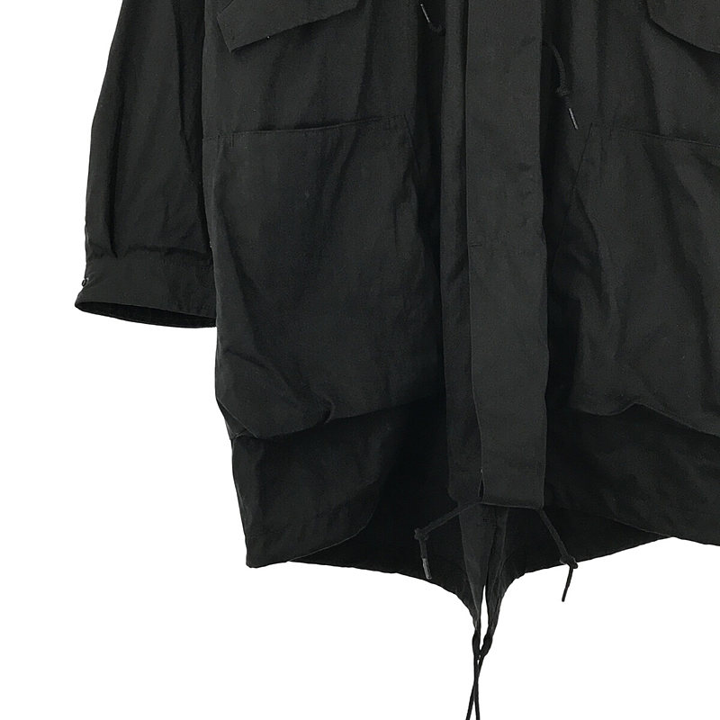 SASSAFRAS / ササフラス Digs Crew Coat-C/N Oxford-Black ディグズクルーコート コットンナイロンオックスフォード モッズコート