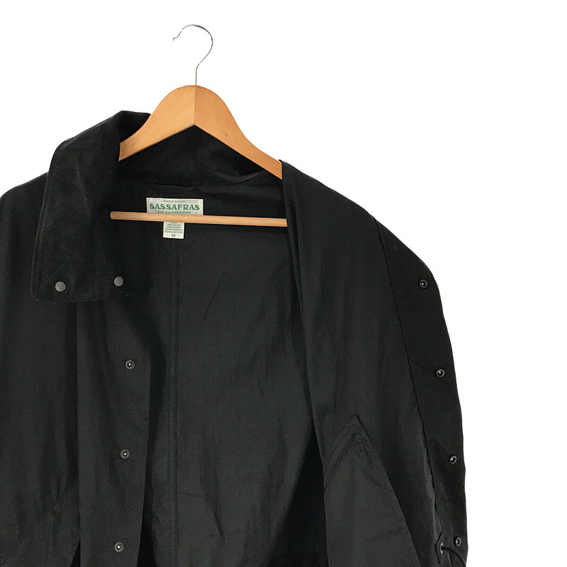 SASSAFRAS / ササフラス Digs Crew Coat-C/N Oxford-Black ディグズクルーコート コットンナイロンオックスフォード モッズコート