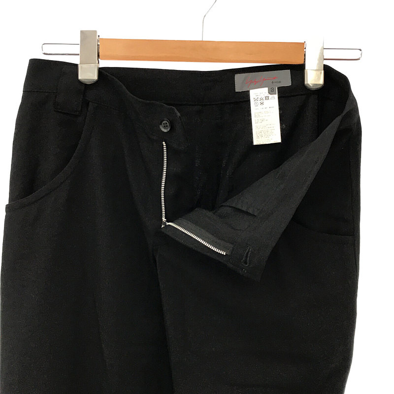 YOHJI YAMAMOTO +NOIR / ヨウジヤマモトプリュスノアール ウール ワーク ディティール ストレート スラックス